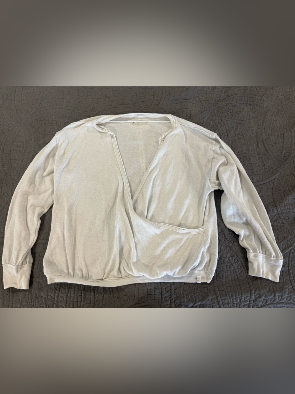 We The Free Light Cream Long Sleeve Wrap Tee